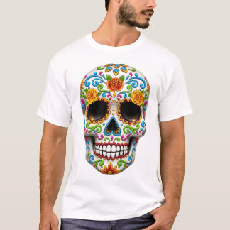 Dia de los muertes skull. Mexican Day of the Dead T-Shirt