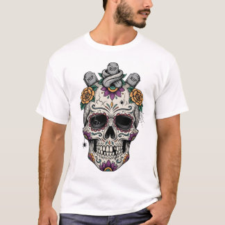 Dia de los muertes skull. Mexican Day of the Dead T-Shirt
