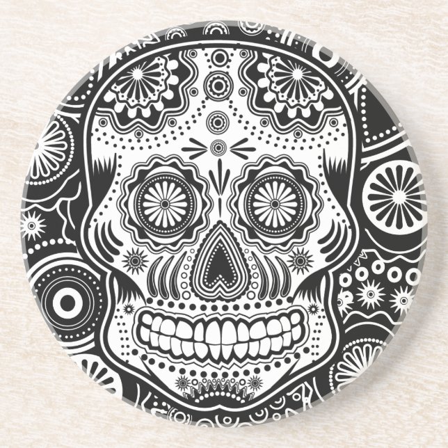 Dia De Los Muertes Sugar Skull Coaster (Front)
