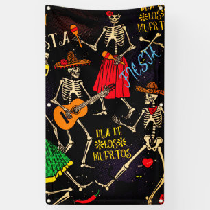 DIA DE LOS MUERTOS Banner WITH GROMMETS