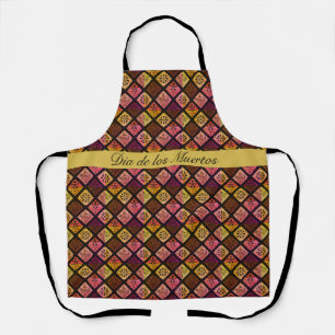 Dia de los Muertos Boho Mexican Folk Art Apron
