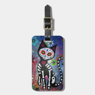 Dia de los Muertos Cat El Gato Luggage Tag