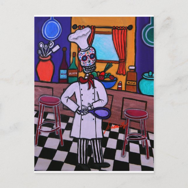 Dia de los Muertos Chef Postcard (Front)