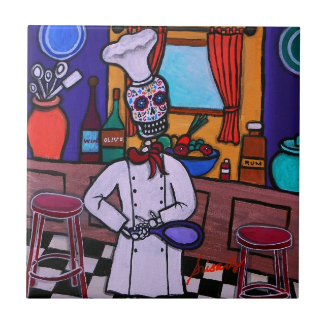 Dia de los Muertos Chef Tile (Front)