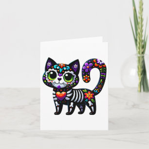 Dia De Los Muertos Cinco De Mayo Cat Sugar Skull M Card
