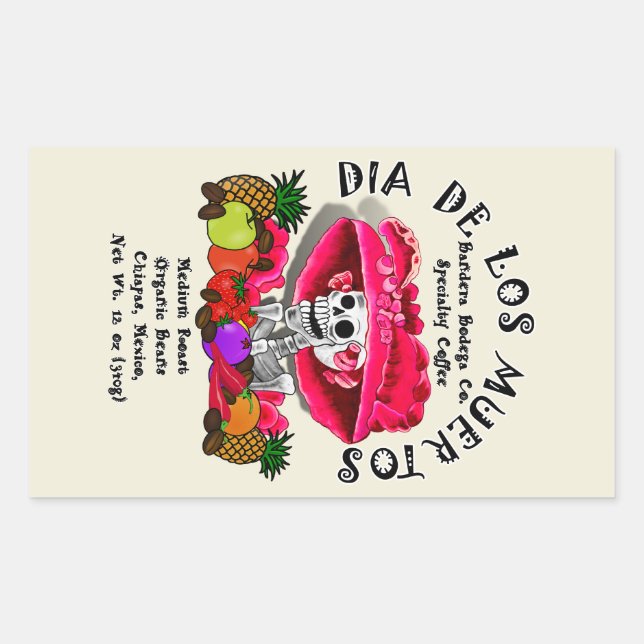 Dia De Los Muertos  Coffee (Special Request) Sticker (Front)