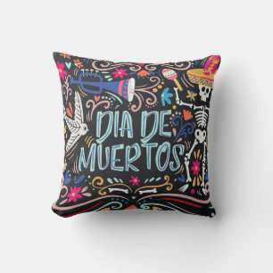 Dia de los Muertos coloré   Coussin décoratif