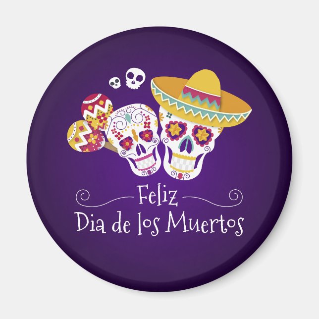 Dia de los Muertos coloré | Magnet (Devant)