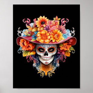Dia De Los Muertos Costume Day Of The Dead Skull H Poster