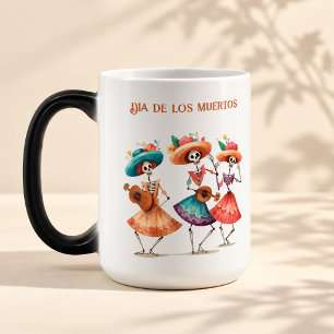 Dia de los Muertos Dancing Calavera Trio Magic Mug