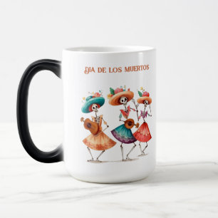 Dia de los Muertos Dancing Calavera Trio Magic Mug
