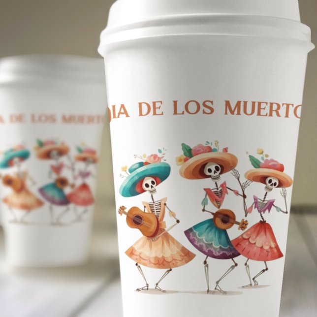 Dia de los Muertos Dancing Calavera Trio Paper Cups (Creator Uploaded)