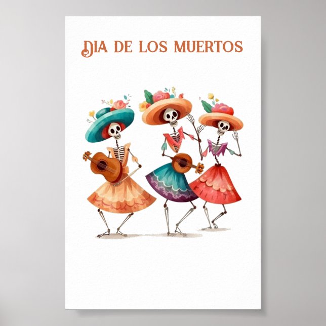 Dia de los Muertos Dancing Calavera Trio Poster (Front)