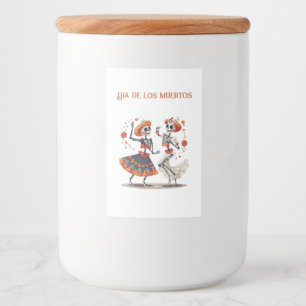 Dia de los Muertos dancing skeletons customizable Food Label