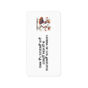 Dia de los Muertos dancing skeletons customizable Label