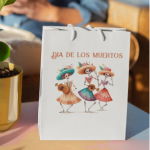 Dia de los Muertos dancing skeletons customizable Medium Gift Bag