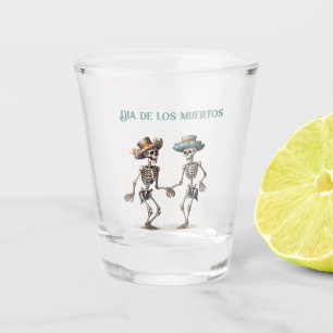 Dia de los Muertos dancing skeletons customizable Shot Glass