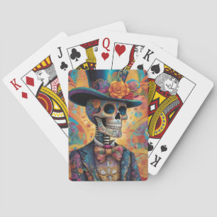 Dia de los Muertos Dapper Skeleton Playing Cards