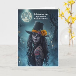 Dia de los Muertos Day of the Dead Pretty Lady Card