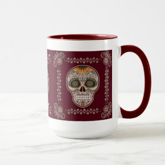 Dia de los Muertos decorative sunflower skull Mug