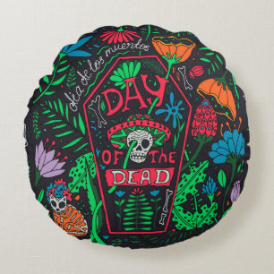 Dia de los Muertos: Festive Card Set Round Pillow
