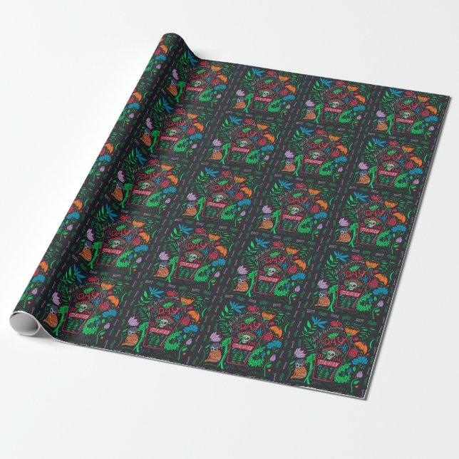 Dia de los Muertos: Festive Card Set Wrapping Paper (Unrolled)
