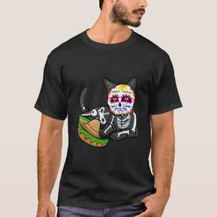 Dia De Los Muertos   for Men Cute Flower Cat Sugar T-Shirt