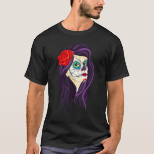 Dia De Los Muertos Girls Skull Mask La Catrina T-Shirt