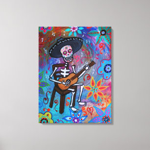 Dia de los Muertos Gitarero Canvas Print