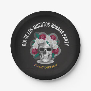 Dia de los Muertos Halloween Paper Plates