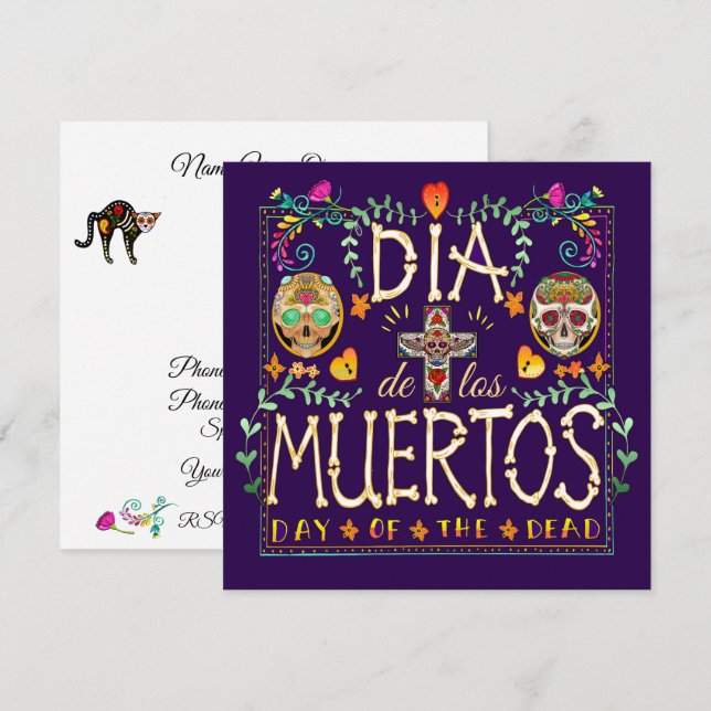 Dia De Los Muertos Invitation - Day of the Dead (Front/Back)