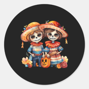 Dia De Los Muertos La Catrina Classic Round Sticker