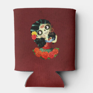 Dia de Los Muertos Lovely Mexican Catrina Girl Can Cooler