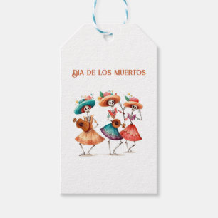 Dia de los Muertos mariacheras customizable Gift Tags