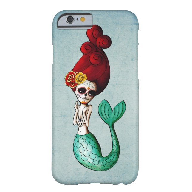 Dia de Los Muertos Old School Mermaid Case-Mate iPhone Case (Back)
