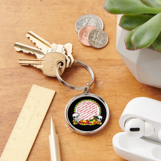Dia De Los Muertos Photo Frame Keychain (Desk)