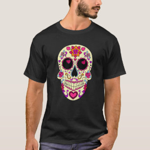 Dia De Los Muertos Pink Hearts Mask Skull Premium T-Shirt
