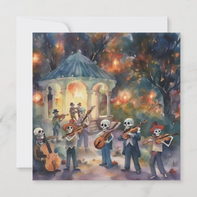"Dia de los Muertos", Rhythms of Celebration Invitation (Front)