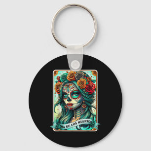 Dia De Los Muertos Rose Flower Woman Day Of The De Keychain