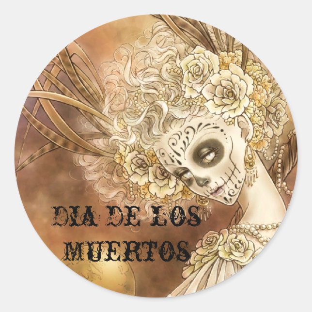 Dia de los Muertos Round Sticker (Front)