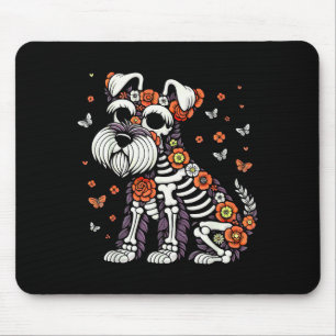 Dia De Los Muertos Schnauzer Sugar Skull Mexican D Mouse Pad