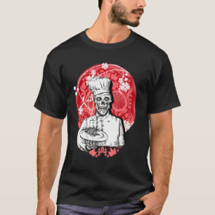 Dia de los Muertos Skeleton Chef Sugar Skull Moon T-Shirt