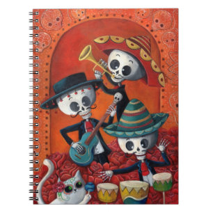 Dia de Los Muertos Skeleton Mariachi Trio Notebook