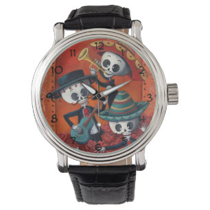 Dia de Los Muertos Skeleton Mariachi Trio Watch