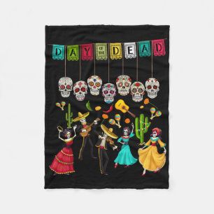 Día De Los Muertos Skeleton - Mexican Day Of The D Fleece Blanket