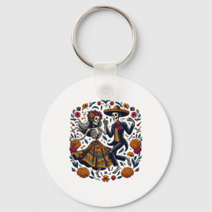 Dia De Los Muertos Skeletons Dancing Mexican Day O Keychain