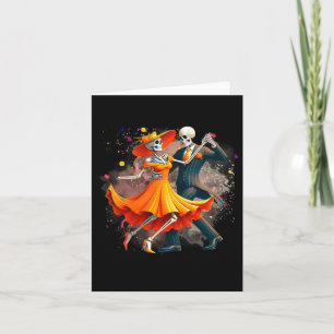 Dia De Los Muertos Skeletons Dancing Mexican Sugar Card