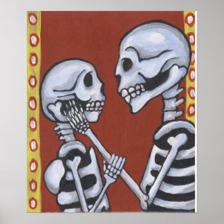 dia de los muertos skeletons in love print
