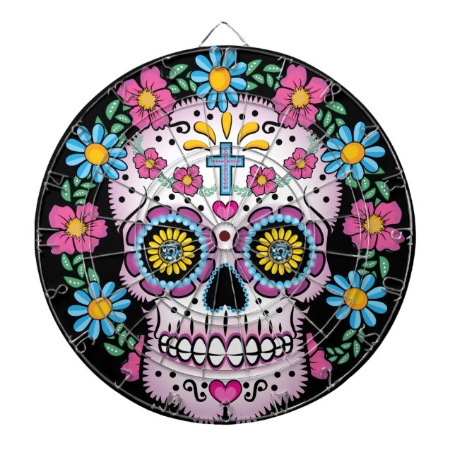 Dia de los Muertos Skull Dartboard (Front)