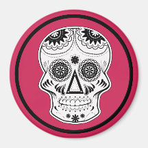 Dia de Los Muertos Skull Magnet